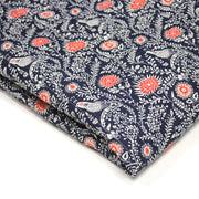 Tissu matelassé motif fleuri indien bleu roi & blanc - COLLECTION KALAMKARI - OEKO - TEX - tissuspipi.com