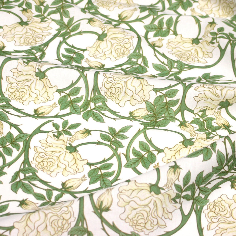 Tissu cotonnade HECTOR au feuillage ART NOUVEAU vert ou ocre - OEKO - TEX STANDARD 100 - tissuspipi.com