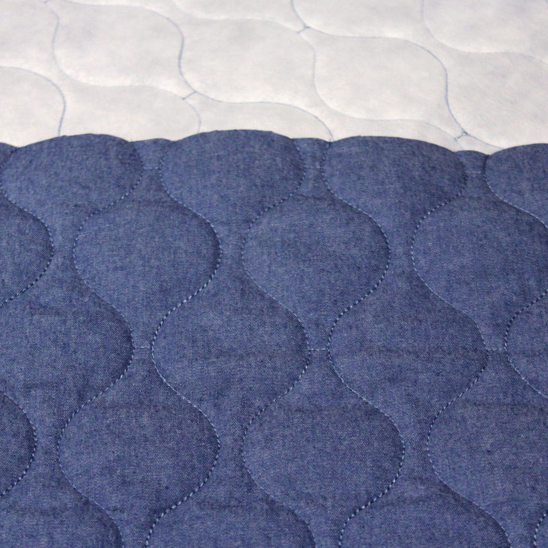Tissu Matelassé Chambray : bleu roi ou noir - OEKO - TEX - tissuspipi.com