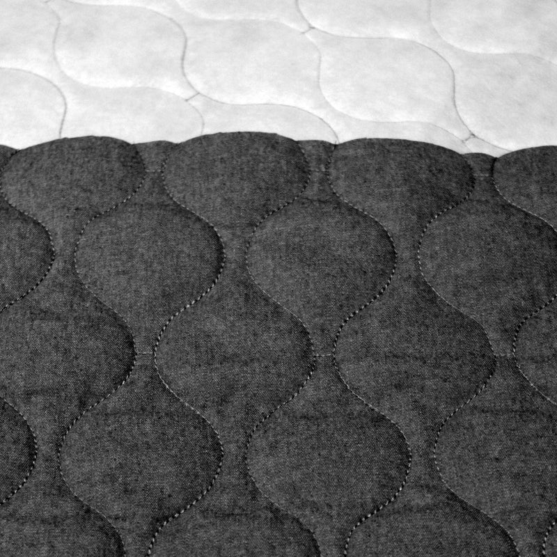 Tissu Matelassé Chambray : bleu roi ou noir - OEKO - TEX - tissuspipi.com