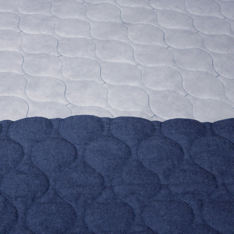 Tissu Matelassé Chambray : bleu roi ou noir - OEKO - TEX - tissuspipi.com