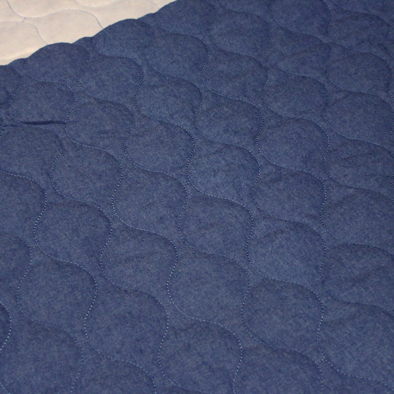 Tissu Matelassé Chambray : bleu roi ou noir - OEKO - TEX - tissuspipi.com