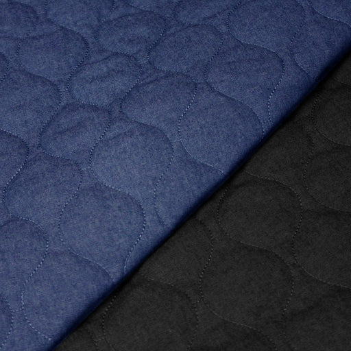 Tissu Matelassé Chambray : bleu roi ou noir - OEKO - TEX - tissuspipi.com