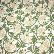 Tissu cotonnade HECTOR au feuillage ART NOUVEAU vert ou ocre - OEKO - TEX STANDARD 100 - tissuspipi.com