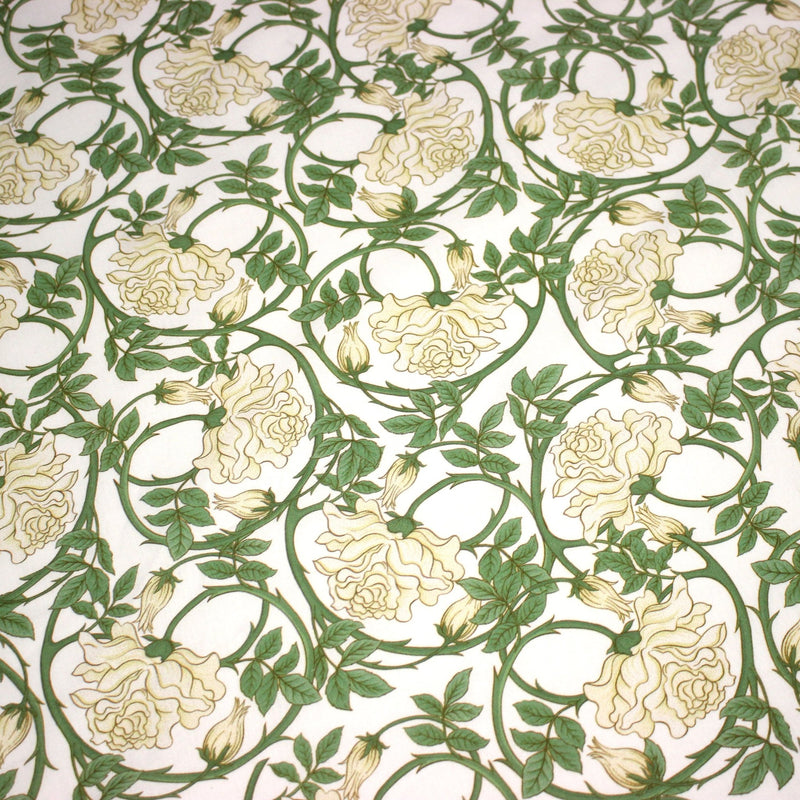 Tissu cotonnade HECTOR au feuillage ART NOUVEAU vert ou ocre - OEKO - TEX STANDARD 100 - tissuspipi.com