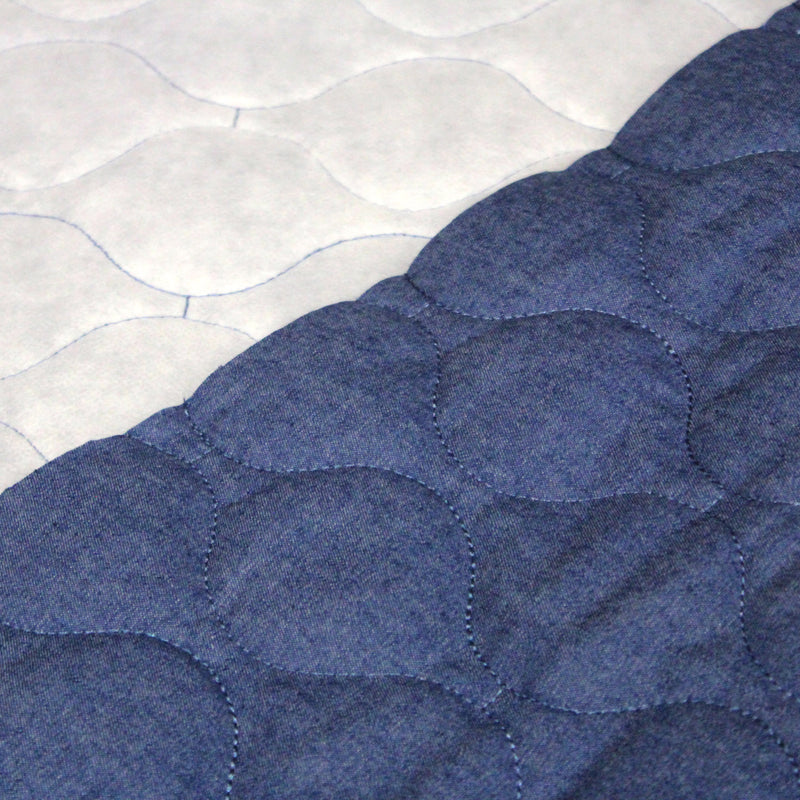 Tissu Matelassé Chambray : bleu roi ou noir - OEKO - TEX - tissuspipi.com