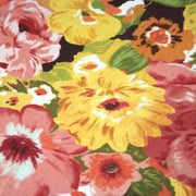 Tissu gabardine coton imprimée fleuri Vintage jaune, rouge, rose - OEKO - TEX STANDARD 100 - tissuspipi.com