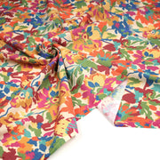 Tissu cotonnade fleuri multicolore, motif TAORMINA - OEKO - TEX STANDARD 100 - tissuspipi.com
