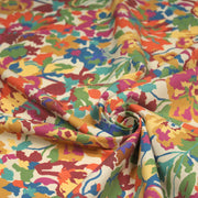 Tissu cotonnade fleuri multicolore, motif TAORMINA - OEKO - TEX STANDARD 100 - tissuspipi.com