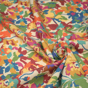 Tissu cotonnade fleuri multicolore, motif TAORMINA - OEKO - TEX STANDARD 100 - tissuspipi.com