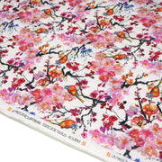 Tissu matelassé motif jardin japonais GUNMA oiseaux et fleurs de cerisier - OEKO - TEX - tissuspipi.com