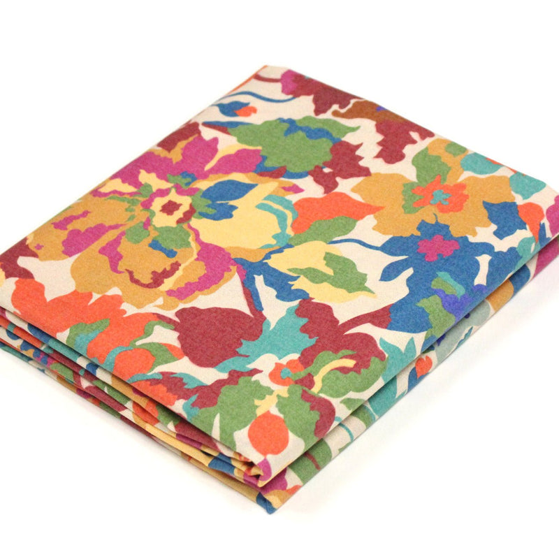 Tissu cotonnade fleuri multicolore, motif TAORMINA - OEKO - TEX STANDARD 100 - tissuspipi.com