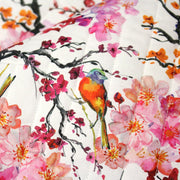 Tissu matelassé motif jardin japonais GUNMA oiseaux et fleurs de cerisier - OEKO - TEX - tissuspipi.com