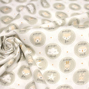 Tissu popeline coton SWEET BABY CIRCLE, aux animaux & cercles - tissuspipi.com