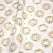 Tissu popeline coton SWEET BABY CIRCLE, aux animaux & cercles - tissuspipi.com