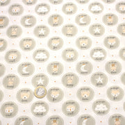 Tissu popeline coton SWEET BABY CIRCLE, aux animaux & cercles - tissuspipi.com
