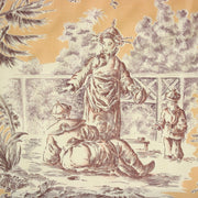 Tissu satin de coton ameublement, TOILE DE JOUY scène chinoise de Jean Pillement, INALTERA, fabriqué en Suisse - tissuspipi.com