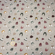 Tissu coton NOËL gris aux chapeaux, bonnets et chapkas - OEKO - TEX - tissuspipi.com