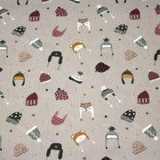 Tissu coton NOËL gris aux chapeaux, bonnets et chapkas - OEKO - TEX - tissuspipi.com