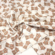 Tissu popeline coton aux cafetières moka - tissuspipi.com