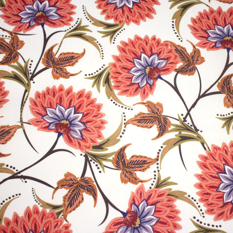 Tissu INDIENNES, cotonnade imprimée fleurie : deux motifs différents - OEKO - TEX STANDARD 100 - tissuspipi.com