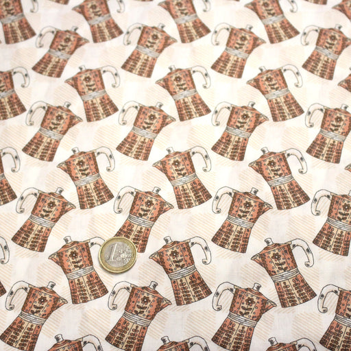Tissu popeline coton aux cafetières moka - tissuspipi.com