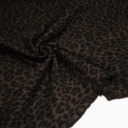 Tissu lainage motif léopard : grège & chocolat ou tout chocolat - EXCLUSIVITE FABRIQUEE EN ITALIE - tissuspipi.com