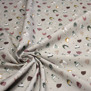 Tissu coton NOËL gris aux chapeaux, bonnets et chapkas - OEKO - TEX - tissuspipi.com