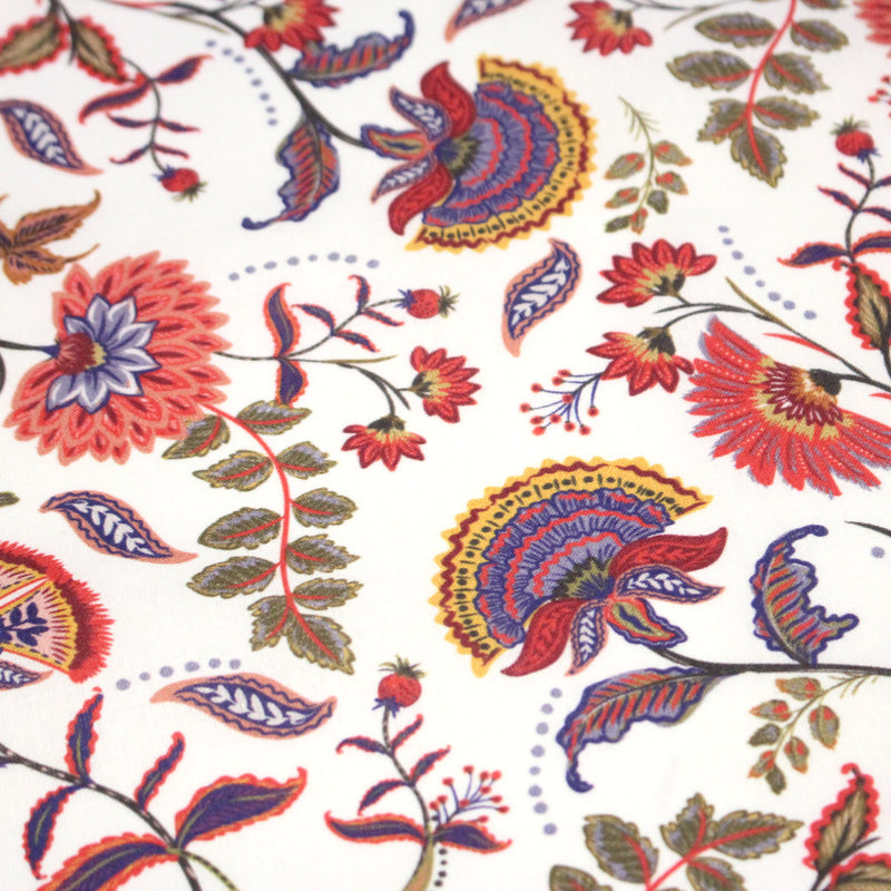 Tissu INDIENNES, cotonnade imprimée fleurie : deux motifs différents - OEKO - TEX STANDARD 100 - tissuspipi.com