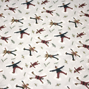 Tissu coton NOËL, gris aux gamins dans la neige - OEKO - TEX - tissuspipi.com