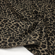 Tissu lainage motif léopard : grège & chocolat ou tout chocolat - EXCLUSIVITE FABRIQUEE EN ITALIE - tissuspipi.com