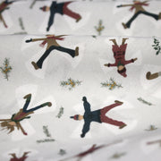 Tissu coton NOËL, gris aux gamins dans la neige - OEKO - TEX - tissuspipi.com
