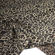 Tissu lainage motif léopard : grège & chocolat ou tout chocolat - EXCLUSIVITE FABRIQUEE EN ITALIE - tissuspipi.com