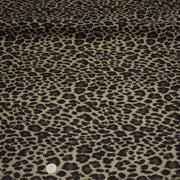 Tissu lainage motif léopard : grège & chocolat ou tout chocolat - EXCLUSIVITE FABRIQUEE EN ITALIE - tissuspipi.com