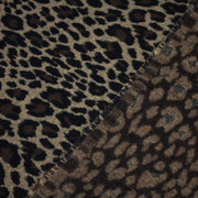 Tissu lainage motif léopard : grège & chocolat ou tout chocolat - EXCLUSIVITE FABRIQUEE EN ITALIE - tissuspipi.com