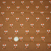 Tissu popeline coton rouille aux jolis renards - tissuspipi.com
