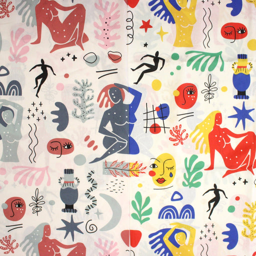 Tissu coton grande largeur 280cm, motif MATISSE : deux jolis coloris dispos - STANDARD 100 OEKO - TEX - tissuspipi.com