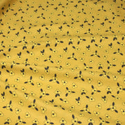 Tissu popeline coton jaune aux fleurs graphiques jaunes - tissuspipi.com