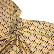 Tissu popeline coton LA COUTURE, mannequins & machines à coudre, fond ocre - tissuspipi.com