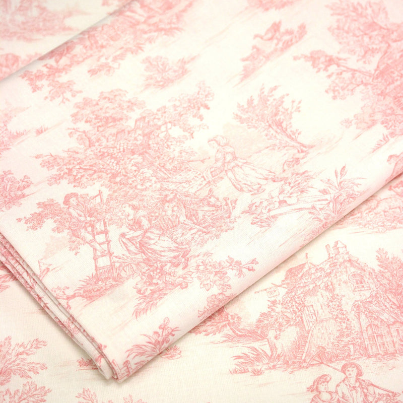 Tissu coton Toile de Jouy traditionnelle 160cm de large : bleu et nombreuses couleurs - STANDARD 100 OEKO - TEX - tissuspipi.com