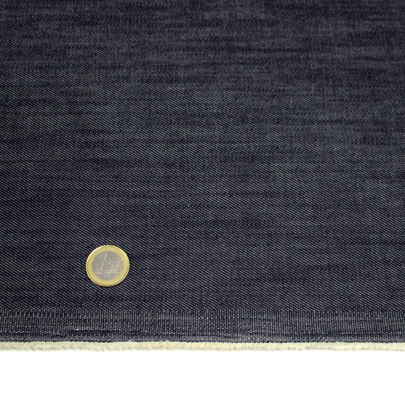 Tissu DENIM brut coton élasthanne bleu marine - Fabrication italienne - tissuspipi.com