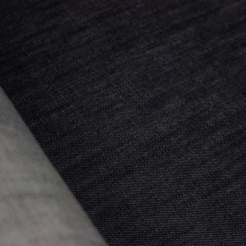 Tissu DENIM coton élasthanne bleu nuit - Fabrication italienne - tissuspipi.com