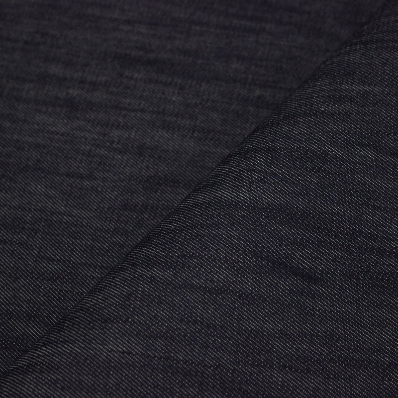 Tissu DENIM brut coton élasthanne bleu marine - Fabrication italienne - tissuspipi.com