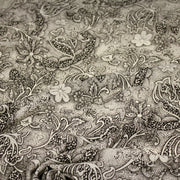 Tissu viscose fluide écru aux fleurs indiennes noires - COLLECTION KALAMKARI - tissuspipi.com