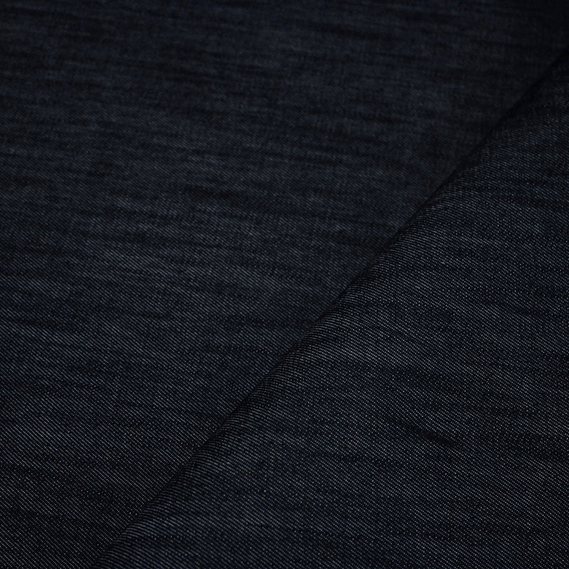 Tissu DENIM coton élasthanne bleu nuit - Fabrication italienne - tissuspipi.com