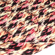 Tissu Viscose fluide motif IKAT rose, chocolat, écru - STANDARD 100 OEKO - TEX - tissuspipi.com
