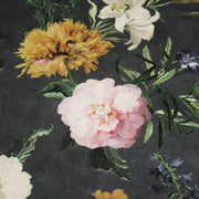 Tissu de coton demi - natté ROMANTISME aux grandes fleurs jaunes, roses et blanches - OEKO - TEX - tissuspipi.com