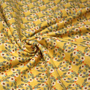 Tissu popeline coton jaune, cactus et fleurs de cactus vertes & oranges - tissuspipi.com