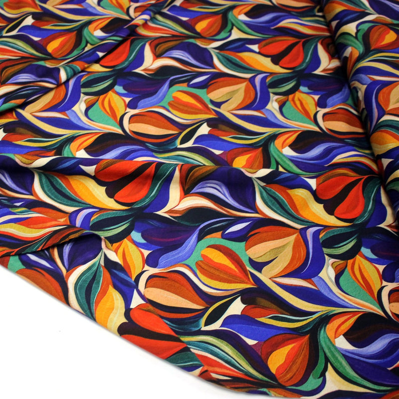 Tissu Viscose fluide ARTIA, floral moderne façon peinture à l'huile - STANDARD 100 OEKO - TEX - tissuspipi.com