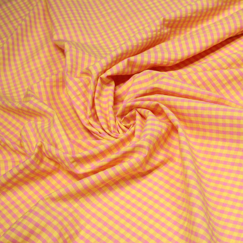 Tissu seersucker coton Vichy 5mm : nombreuses couleurs estivales et fluo ! - STANDARD 100 OEKO - TEX - tissuspipi.com